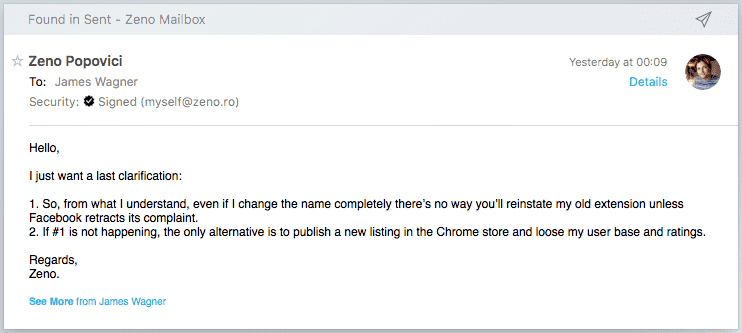 The email I sent to clarify some things in their email
